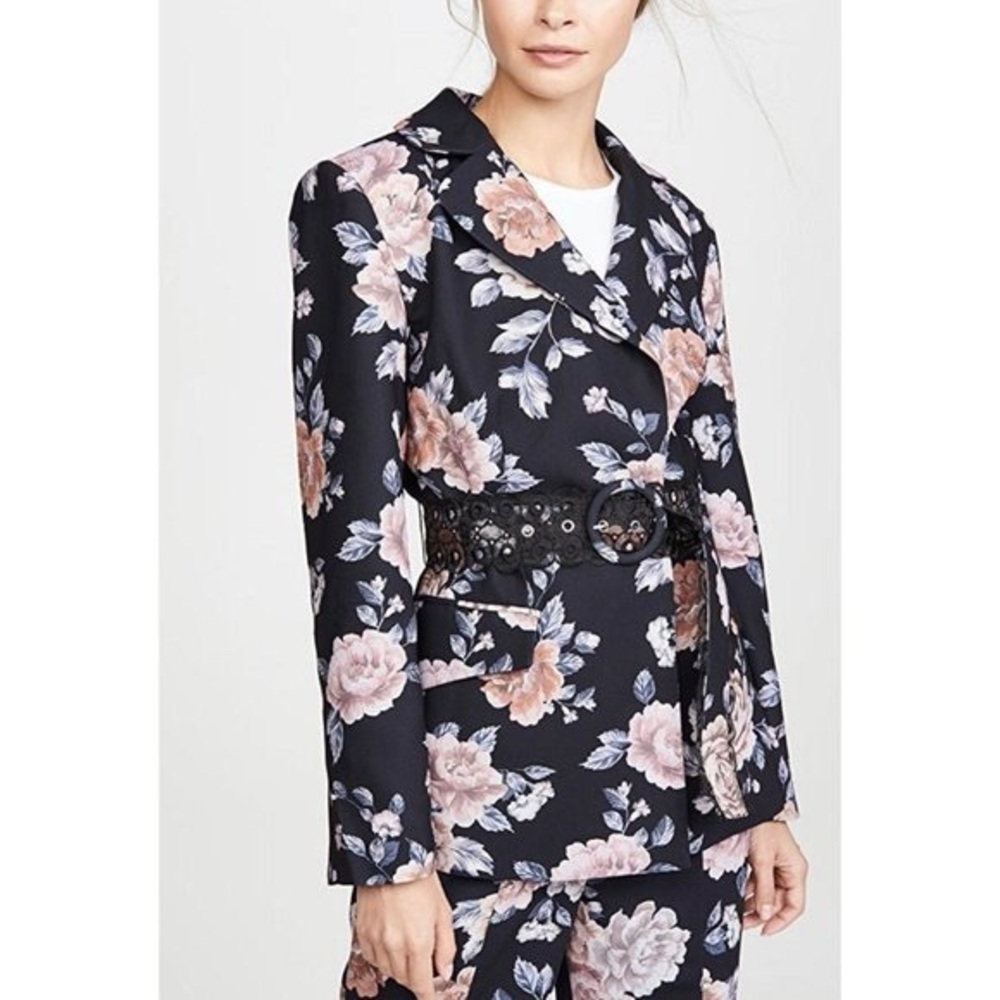Keepsake Atomic Floral Print Belted Blazer